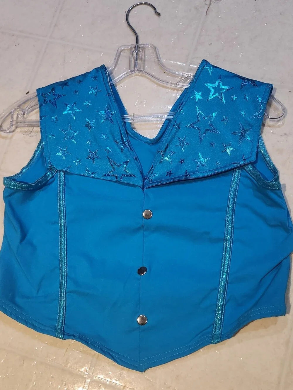 Weissman Dance The Night 17862 Top ONLY Turquoise Blue Cowboy Western Costume